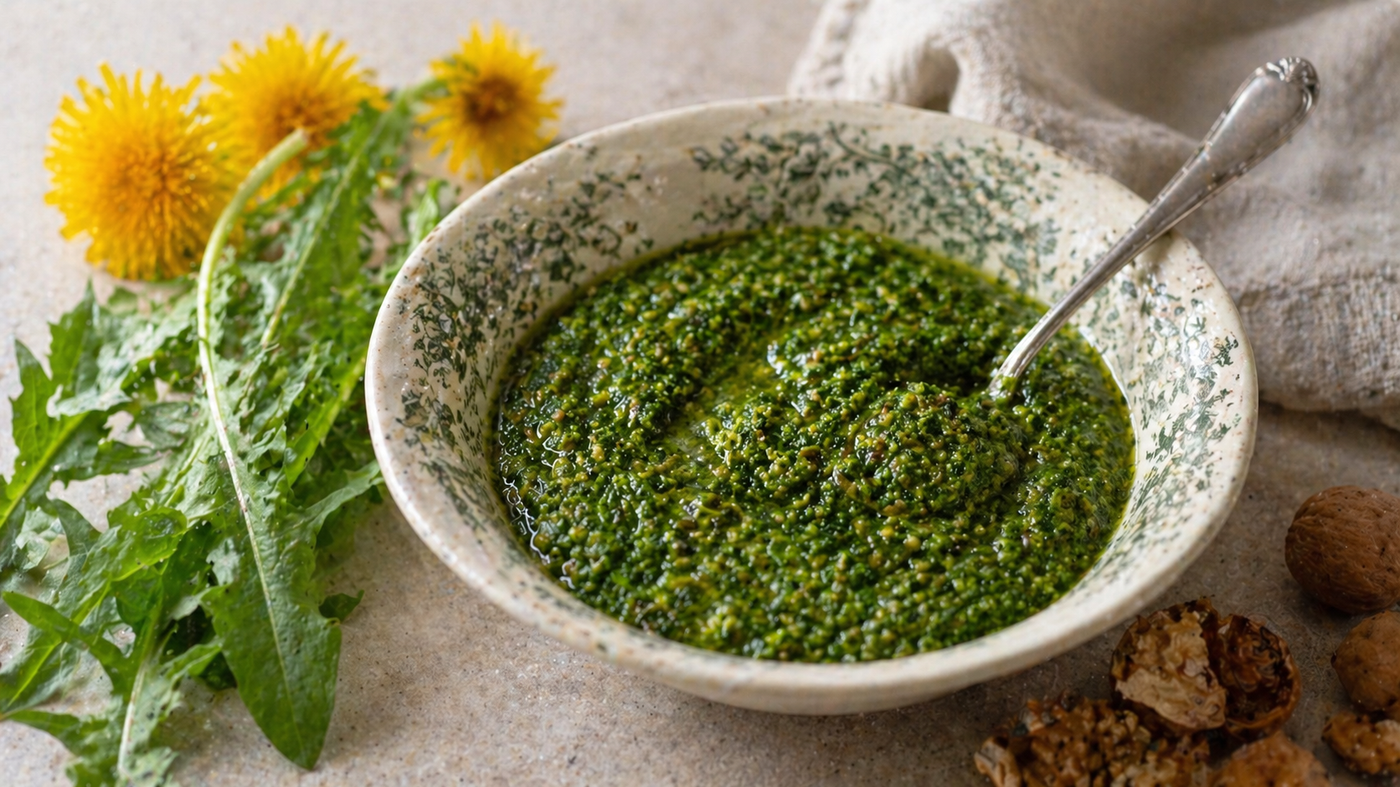 Dandelion Greens Pesto — The Bold, Earthy Sauce That Makes Everything Better