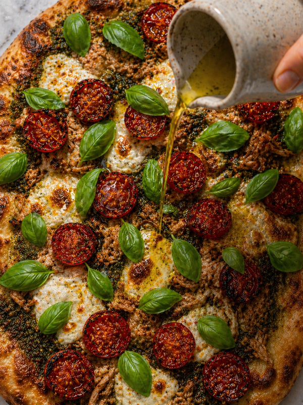 Herbed Chicken Pesto Flatbread — The Easiest Aesthetic Picnic Food You’ll Make All Summer