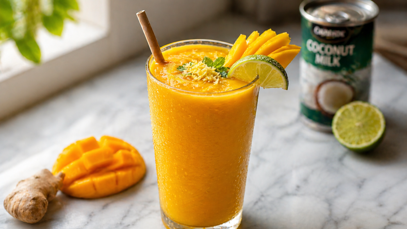 The Creamiest Healthy Mango Smoothie Recipe (No Banana, No Yogurt Needed)
