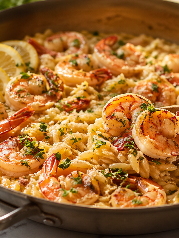 One-Pot Garlic Butter Shrimp and Orzo — A 20-Minute Mediterranean Dinner You’ll Make Every Week