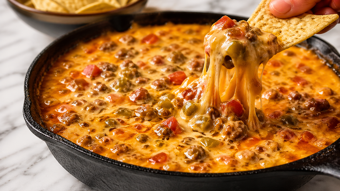The Best Rotel Dip with Ground Beef (Gooey, Cheesy & Ready in 20 Minutes)