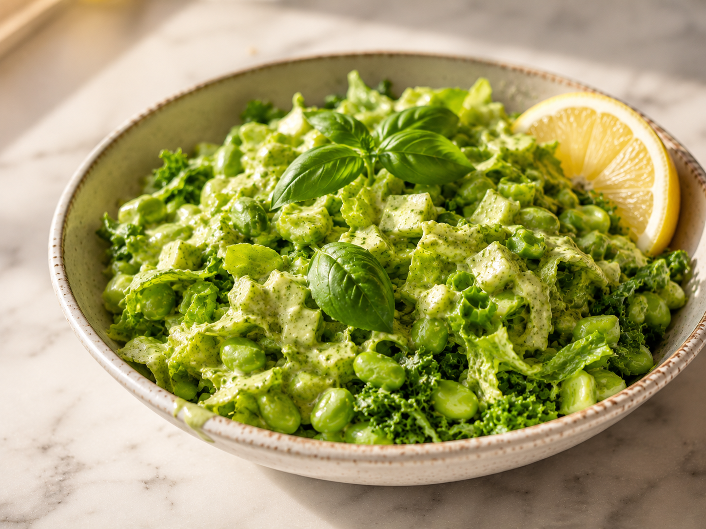 Green Goddess salad served in a bowl — fresh, bright and ready to eat