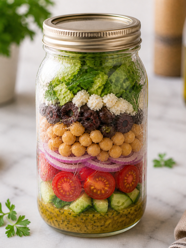 Greek Chickpea Mason Jar Salad — The Lunch You’ll Actually Look Forward To