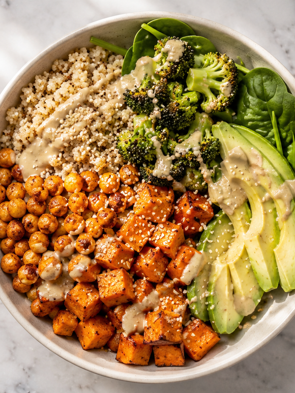 The Best Vegan Buddha Bowl with Creamy Tahini Dressing (Easy + Meal Prep Friendly)