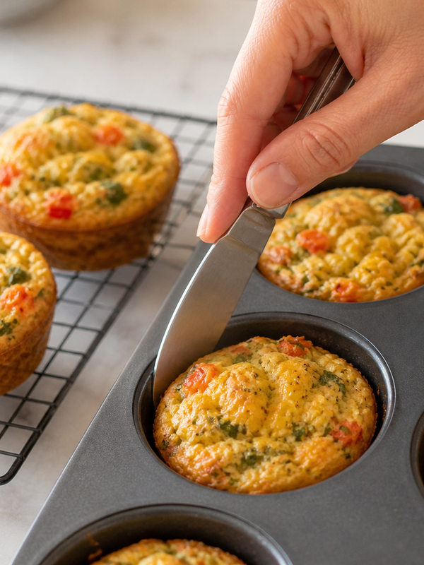 Breakfast Veggie Egg Muffins — Bell Pepper, Spinach & Cheddar