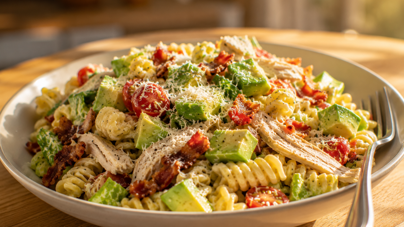 Chicken Caesar Avocado Pasta Salad With Bacon (The Only Chicken Salad Recipe You’ll Need)