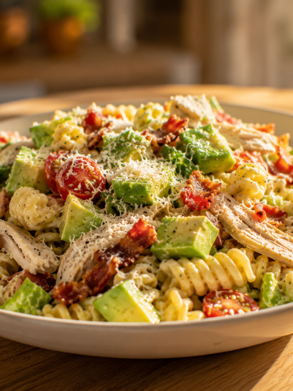 Chicken Caesar Avocado Pasta Salad With Bacon (The Only Chicken Salad Recipe You’ll Need)