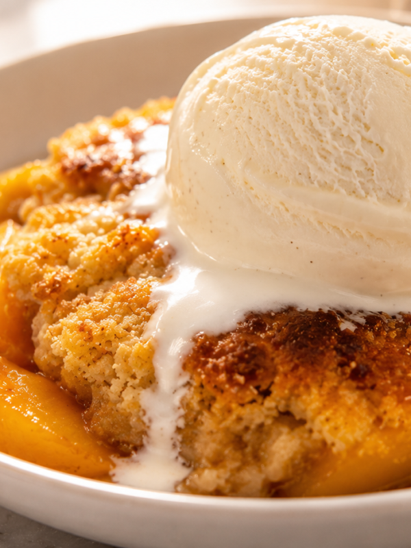 3 Ingredient Peach Cobbler That Tastes Like It Took All Day