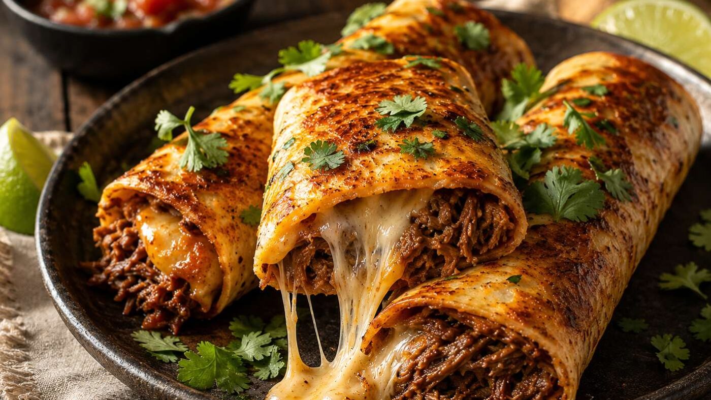 Cheesy Shredded Beef Roll-Ups — The Mexican Breakfast You’ll Make on Repeat