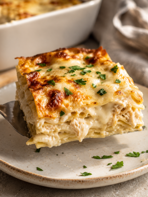 Cheesy Chicken Alfredo Lasagna (Creamy, Comforting, and So Easy to Make)