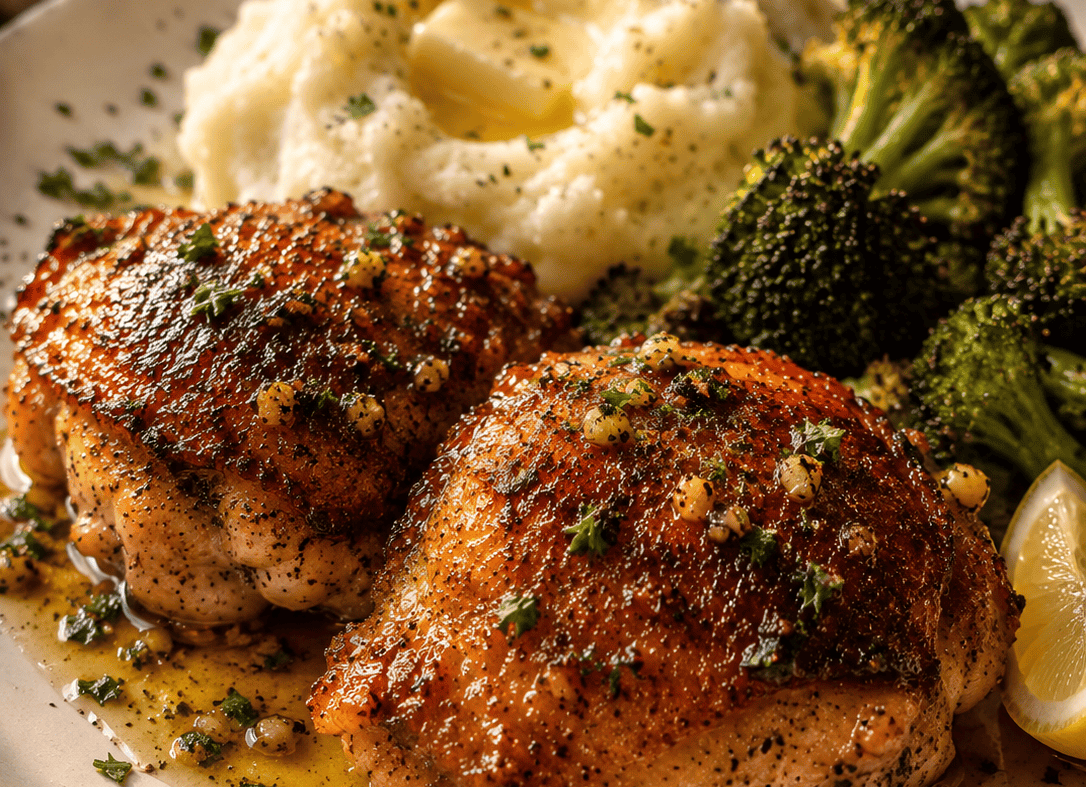 Crispy Garlic Butter Baked Chicken Thighs (Golden, Juicy & Incredibly Easy)