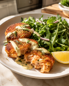 Try this Crispy Canned Salmon Fritterswith Lemon Aioli