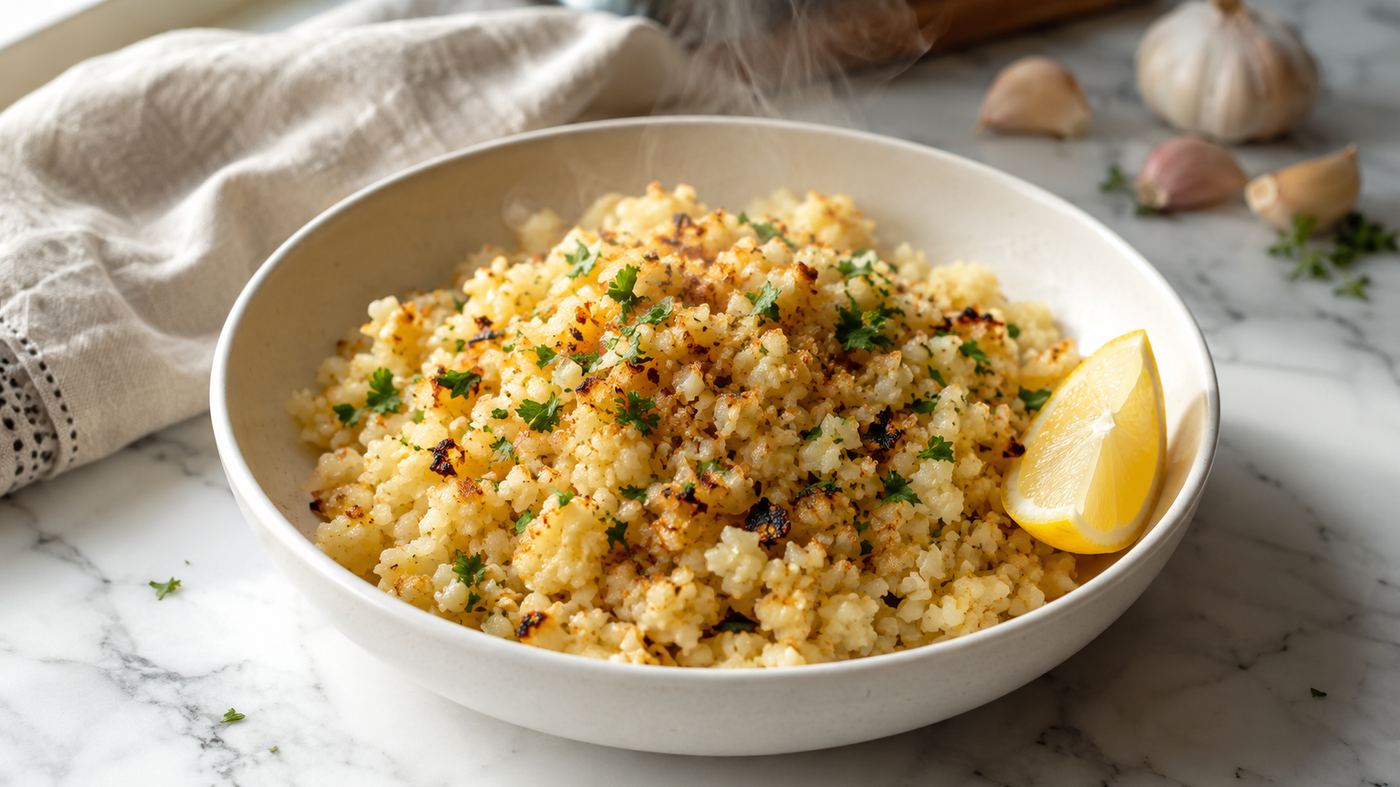 Garlic Butter Cauliflower Rice — The Low Carb Side Dish You’ll Actually Crave