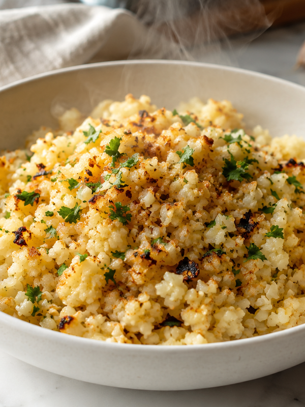 Garlic Butter Cauliflower Rice — The Low Carb Side Dish You’ll Actually Crave
