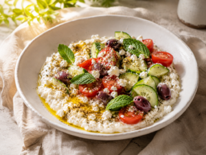 Mediterranean Cottage Cheese Plate — The 5-Minute Breakfast That Actually Keeps You Full
