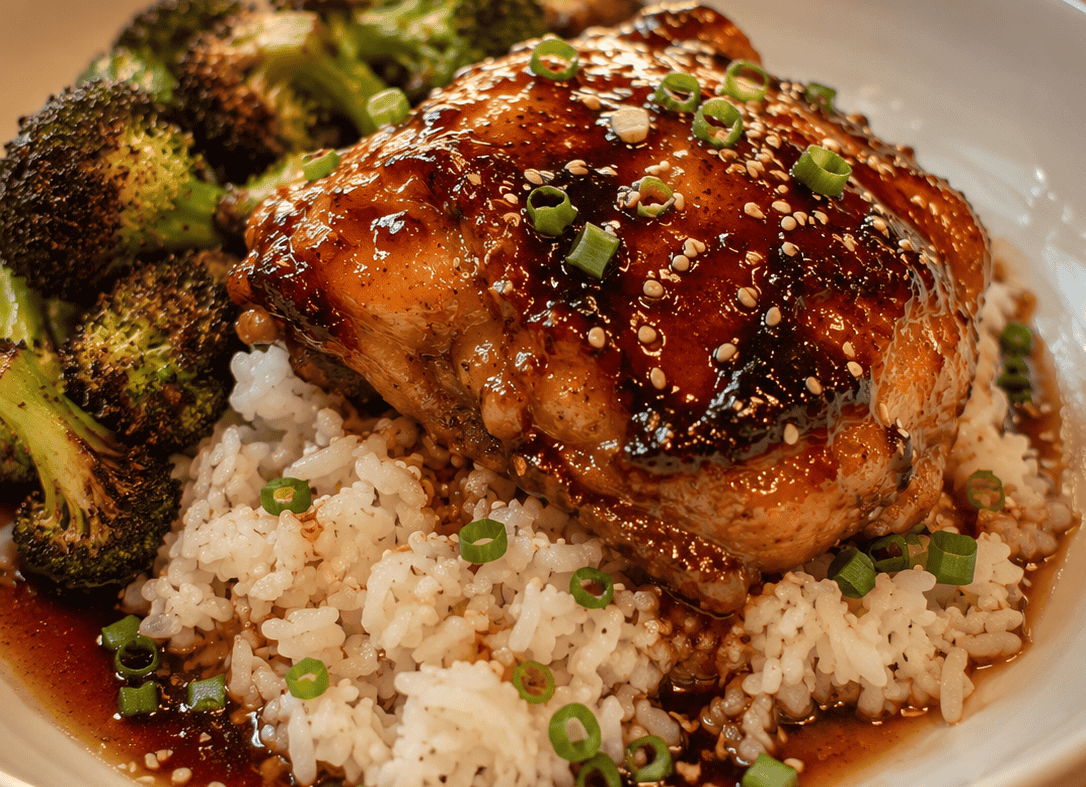 Honey Garlic Oven Baked Chicken Thighs (Sticky, Juicy & So Easy)