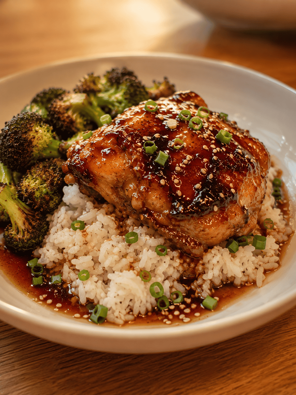 Honey Garlic Oven Baked Chicken Thighs (Sticky, Juicy & So Easy)