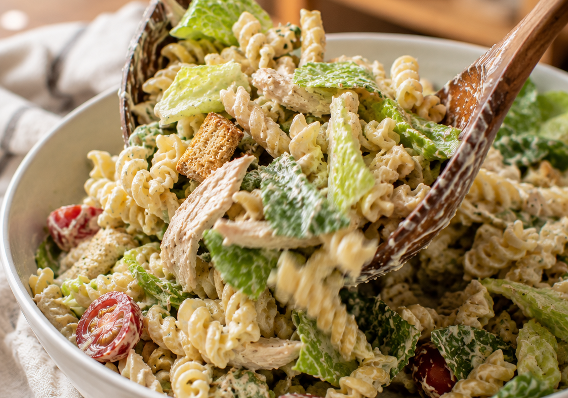 Creamy Chicken Caesar Pasta Salad — The Summer Lunch You’ll Keep Coming Back To