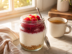 Lemon Raspberry Cheesecake Jars &mdash; The High-Protein Breakfast That Tastes Like Actual Dessert