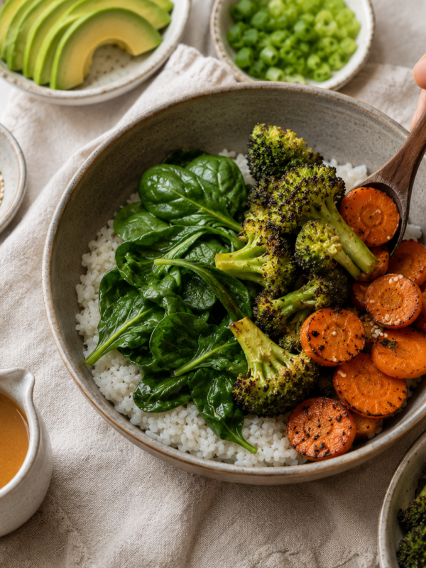 Miso-Ginger Umami Bowl with Roasted Vegetables