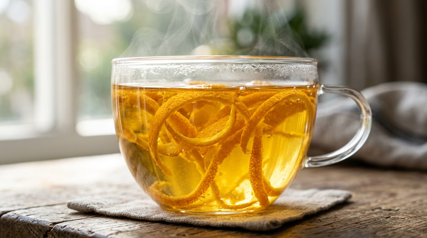 Citrus peel tea — bright, zero-waste, morning orange or lemon tea