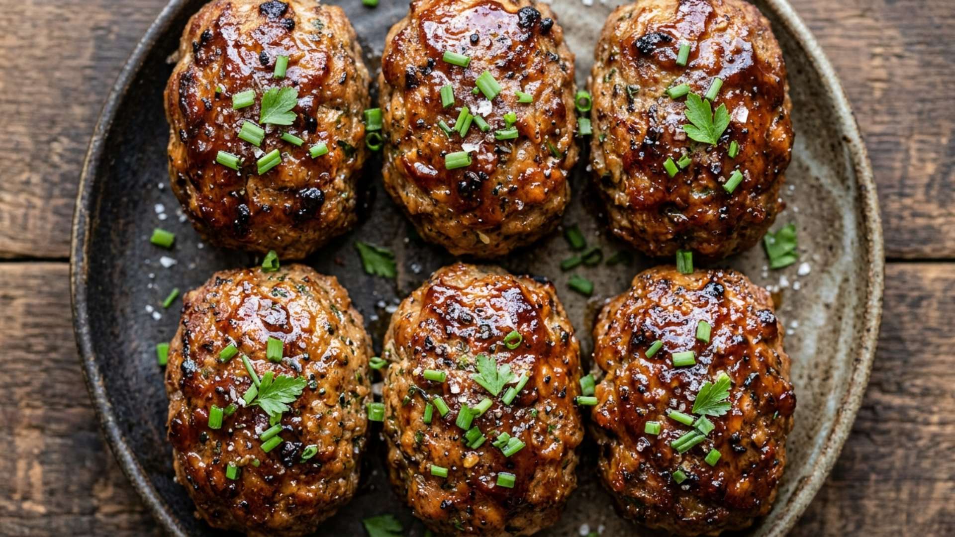 Glazed mini BBQ meatloaves made in the air fryer