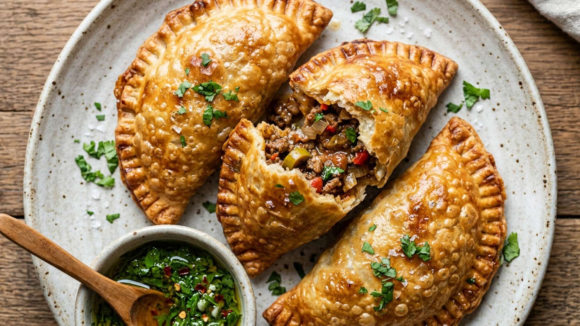 Golden spiced beef empanadas from the air fryer