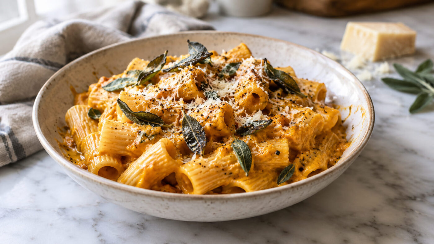 Creamy Butternut Squash Pasta with Crispy Sage Brown Butter — Cozy Fall Comfort in a Bowl