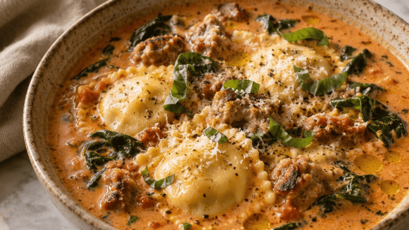 Creamy Ravioli Soup — The Cozy One Pot Dinner My Family Asks for Every Fall